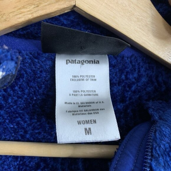 Patagonia R4 Jacket Women's Medium Blue Soft Sherpa Fleece Outerwear Hiking - Picture 10 of 12